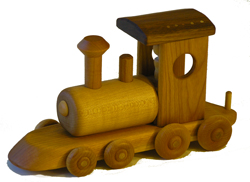 wooden toy train locomotive